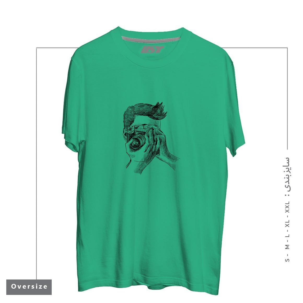 طرح PHOTOGRAPHER2 تیشرت اورسایزرنگ سبز