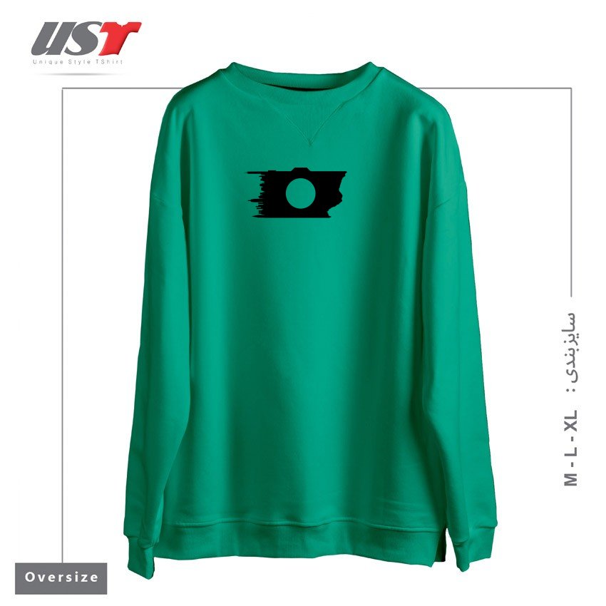 طرح PHOTOGRAPHER4 سوییشرت اورسایزرنگ سبز سدری