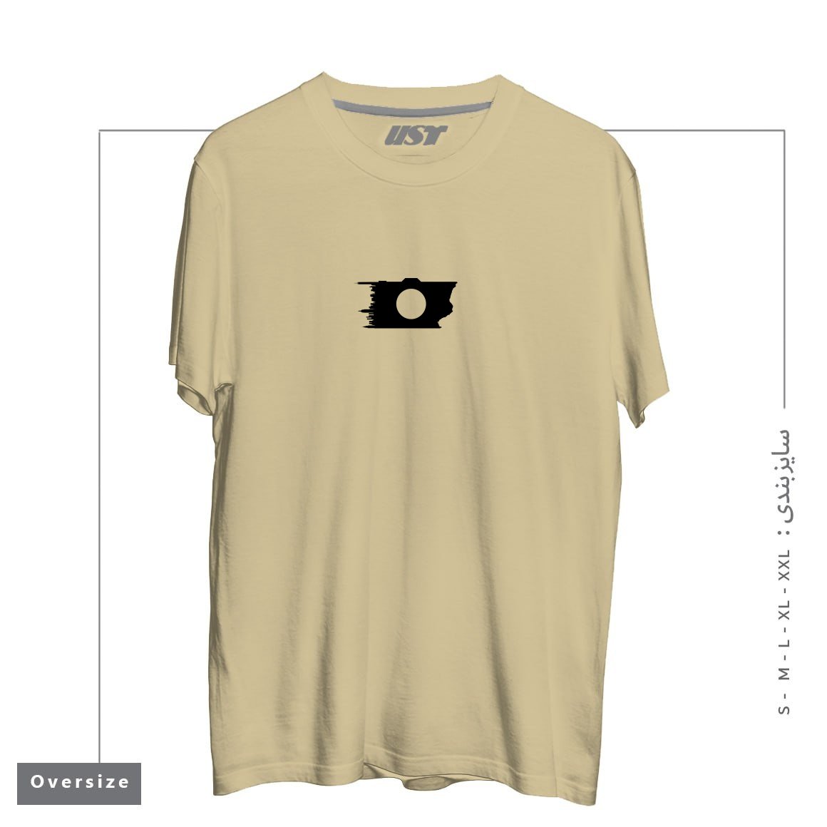 طرح PHOTOGRAPHER4 تیشرت اورسایزرنگ نخودی