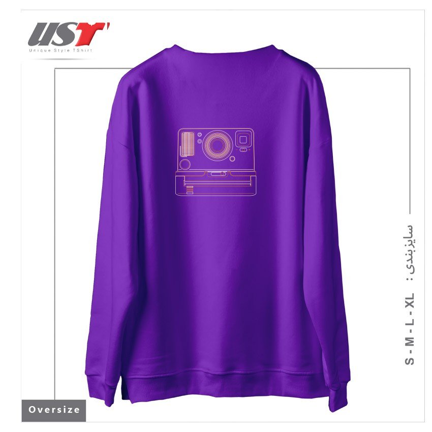طرح POLAROID ONESTEP2 سوییشرت اورسایزرنگ بنفش