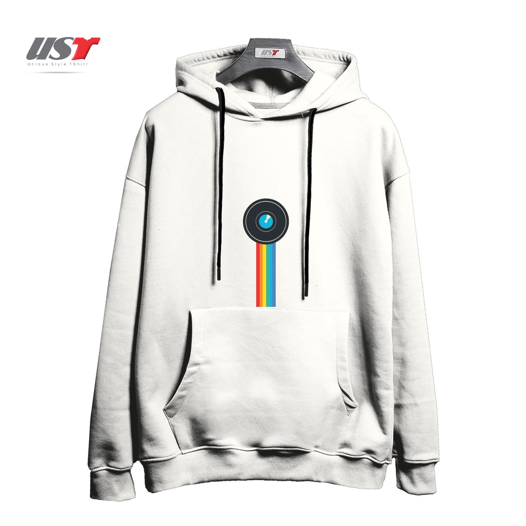 طرح POLAROID هودی اورسایزرنگ سفید