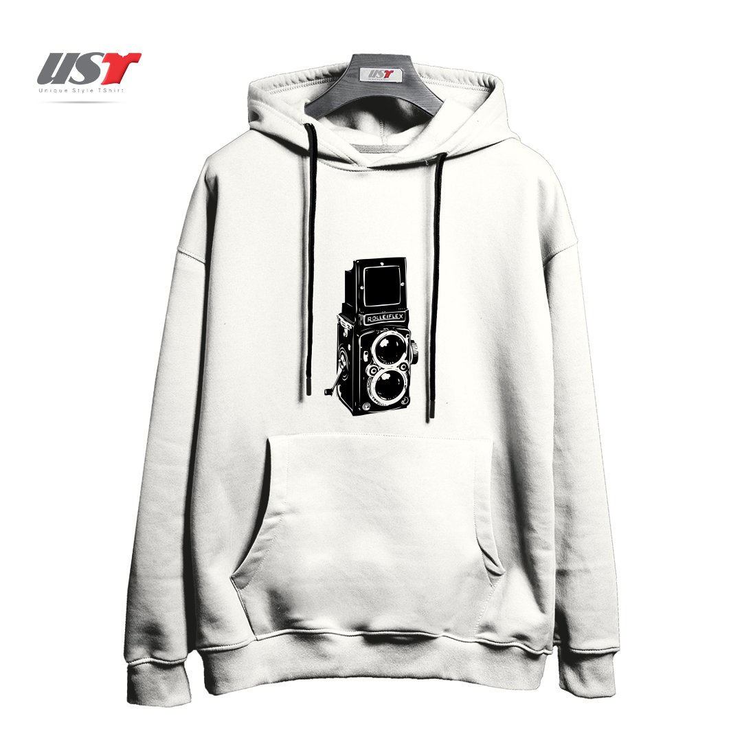 طرح ROLLEIFLEX ILLUSTRATION هودی اورسایزرنگ سفید