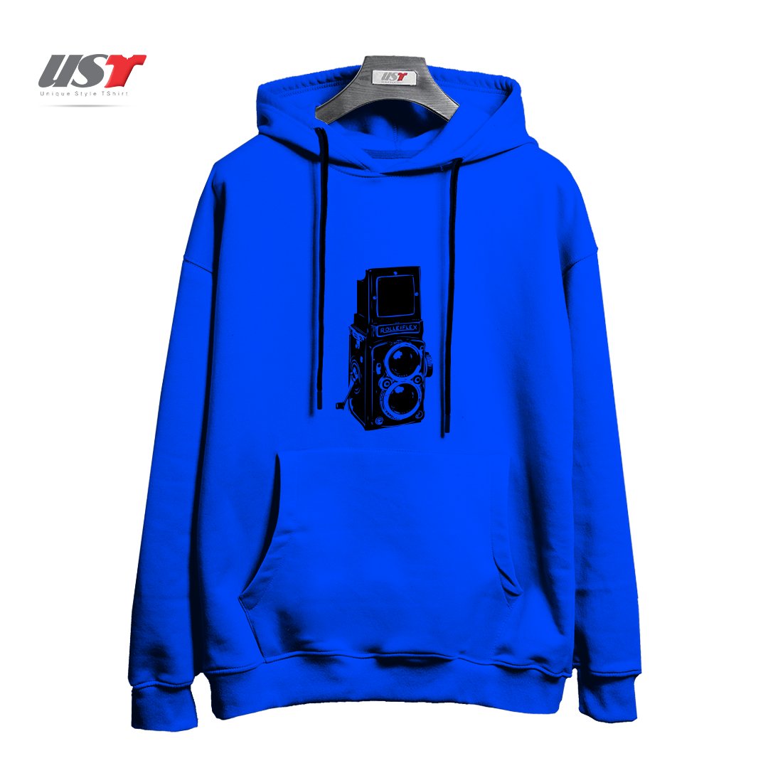 طرح ROLLEIFLEX ILLUSTRATION هودی اورسایزرنگ آبی شالی