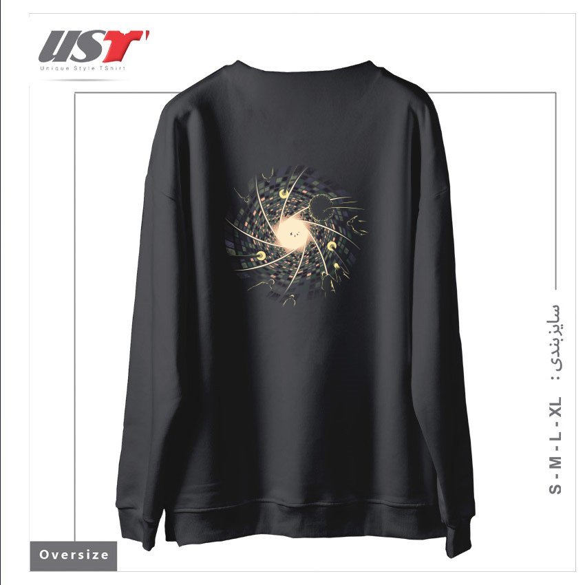 طرح SKY APERTURE سوییشرت اورسایزرنگ دودی