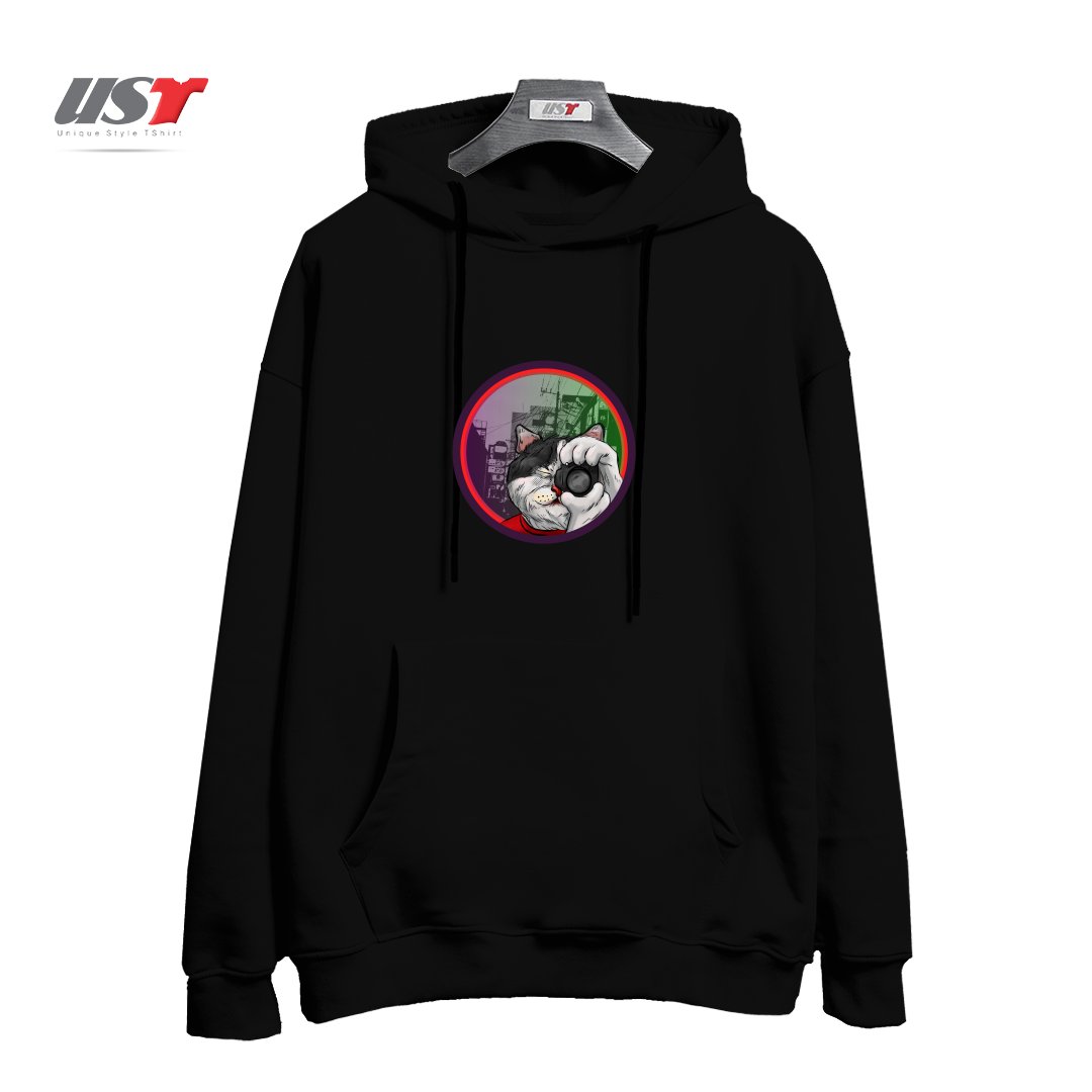 طرح STREET CAT TOKIO هودی اورسایزرنگ مشکی