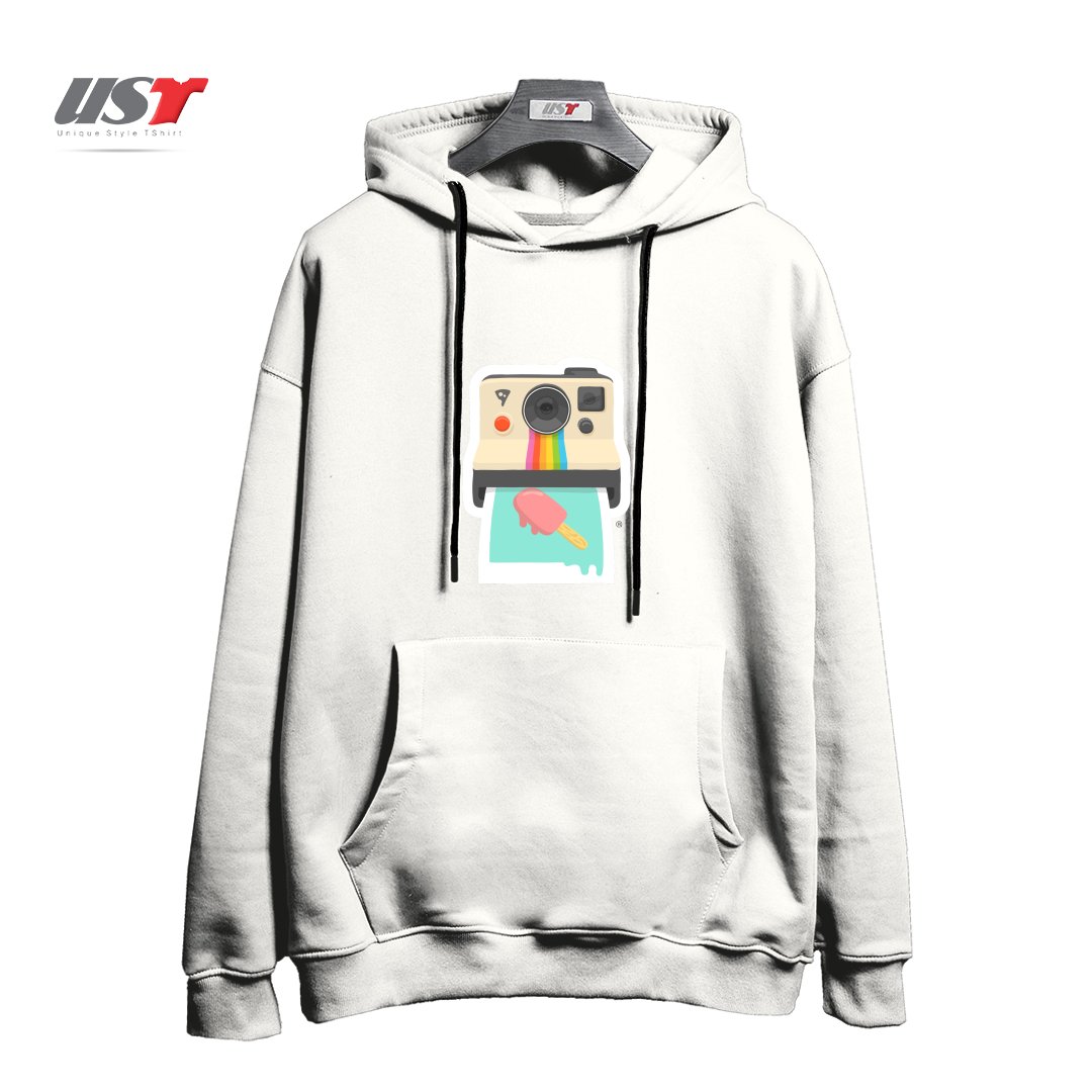 طرح SUMMER THINGS هودی اورسایزرنگ سفید