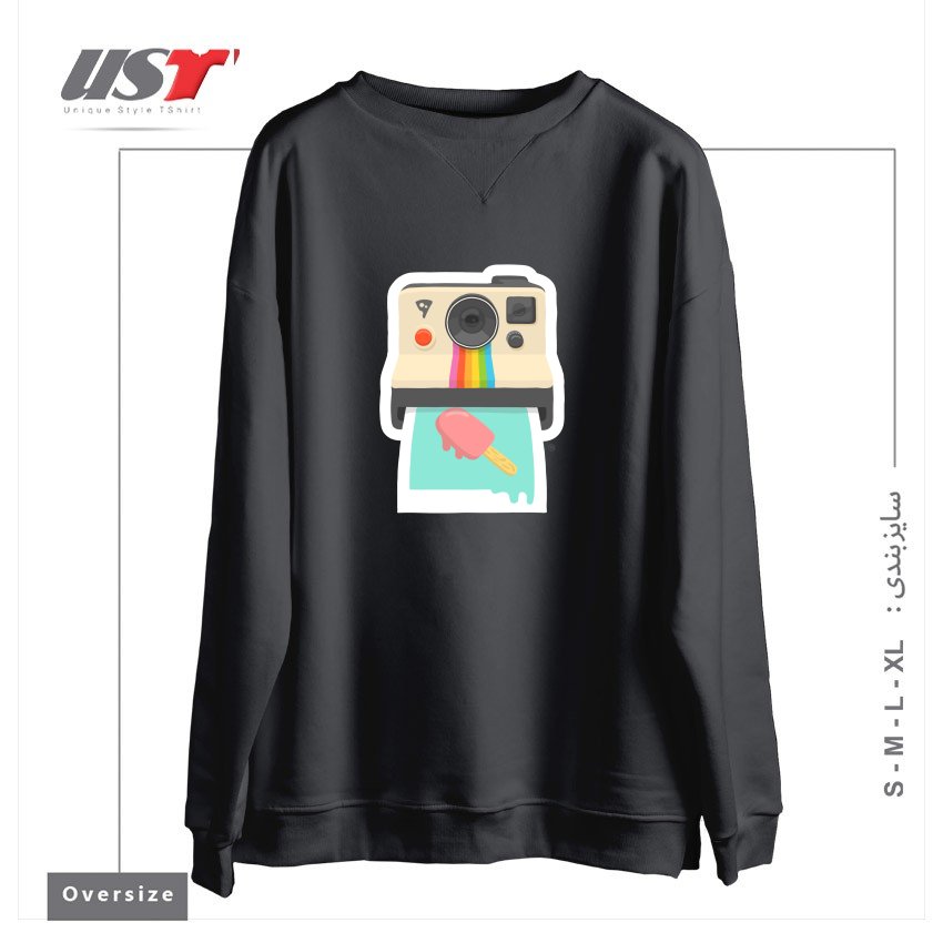 طرح SUMMER THINGS سوییشرت اورسایزرنگ دودی