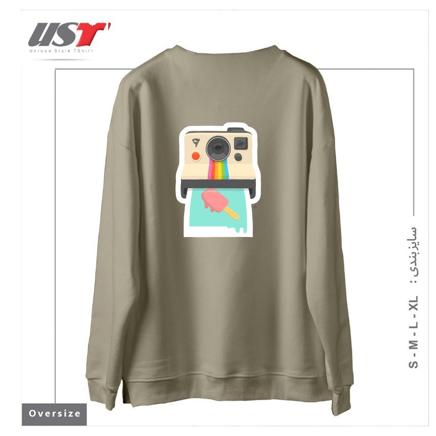 طرح SUMMER THINGS سوییشرت اورسایزرنگ نخودی