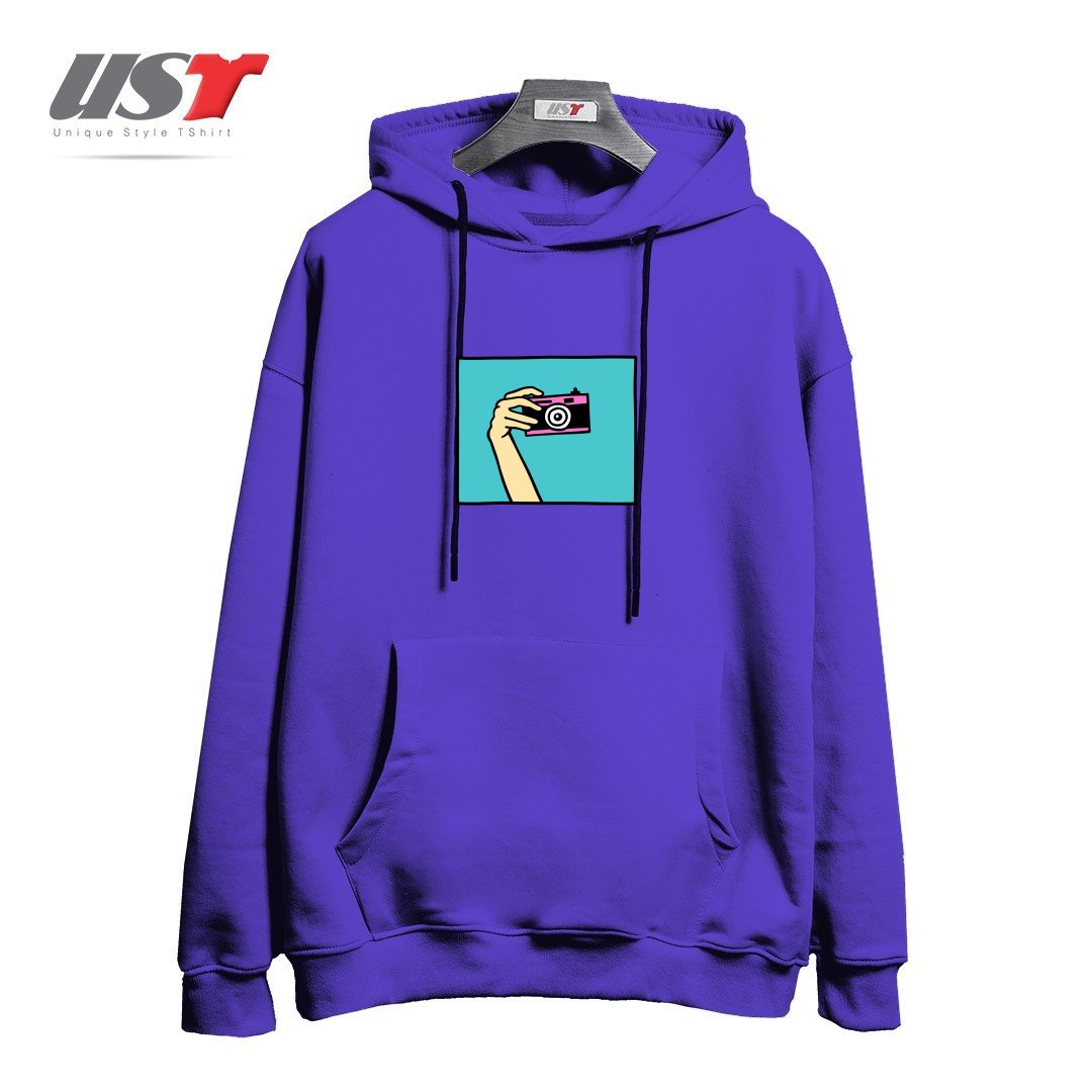 طرح TAKE A PICTURE هودی اورسایزرنگ بنفش