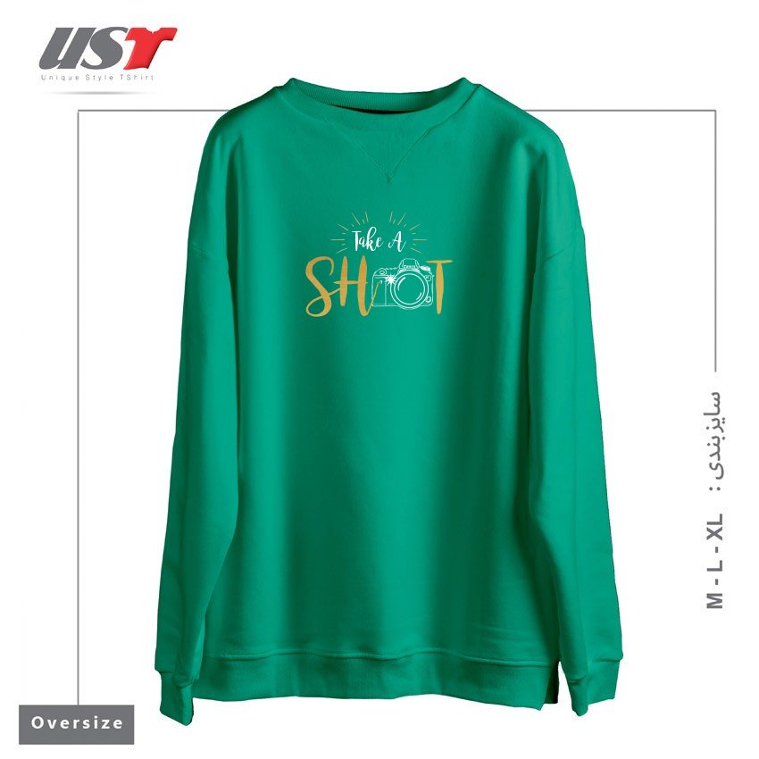 سوییشرت اورسایز طرح TAKE A SHOT