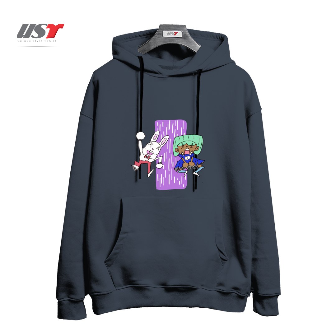 طرح ALICIA AND THE WHITE RABBIT هودی اورسایزرنگ دودی