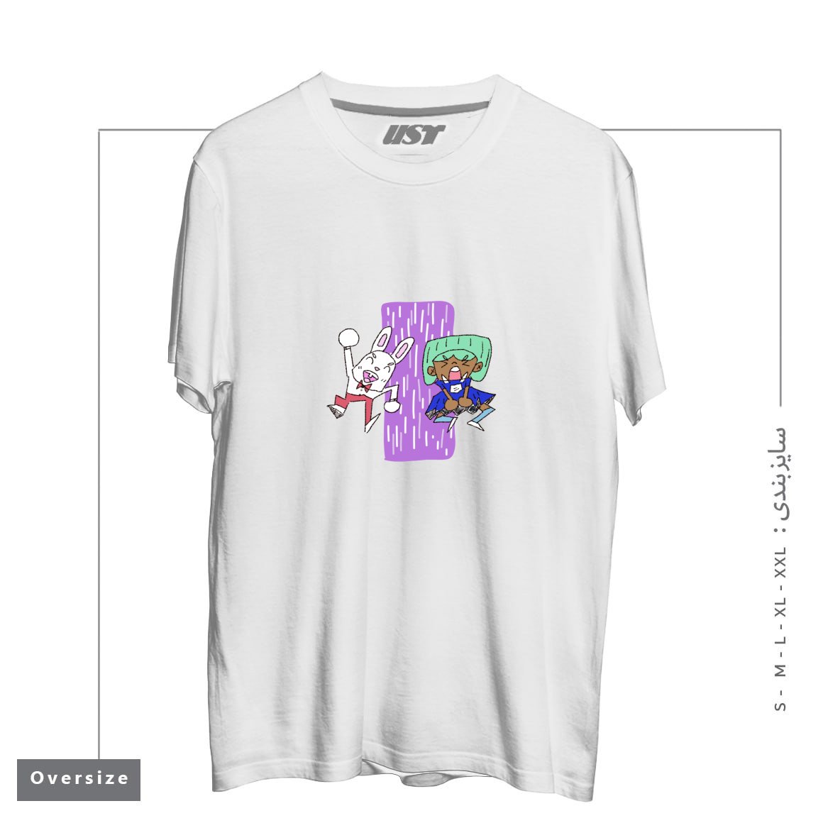 تیشرت اورسایز طرح ALICIA AND THE WHITE RABBIT