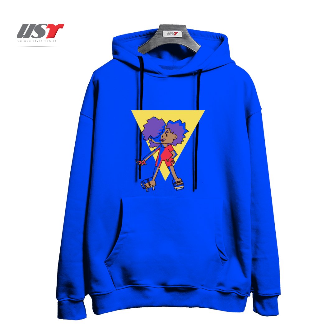 طرح DEBRA 'THUNDER' WATKINS هودی اورسایزرنگ آبی شالی