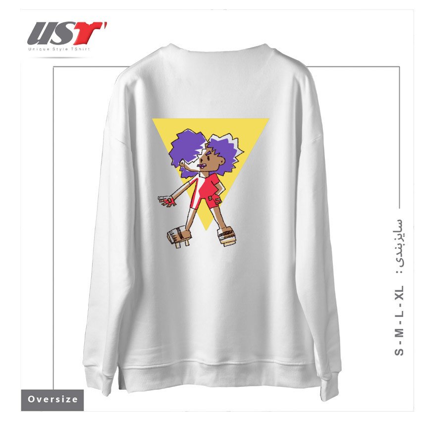 طرح DEBRA 'THUNDER' WATKINS سوییشرت اورسایزرنگ سفید