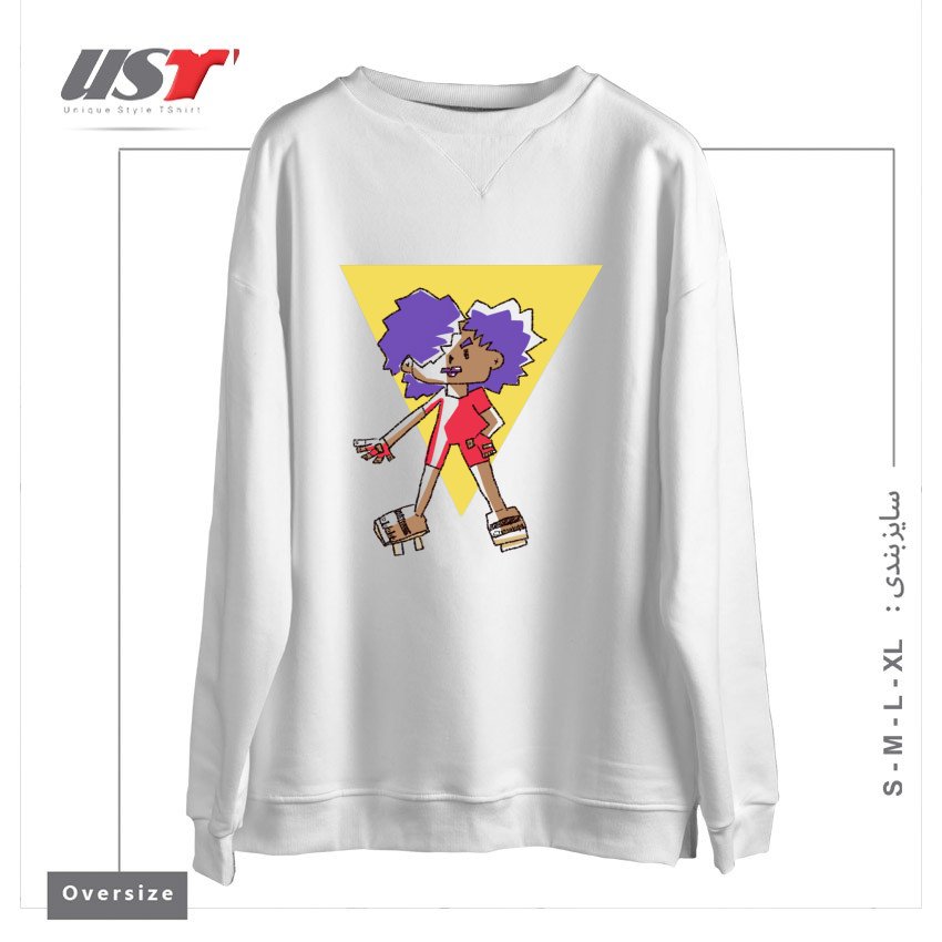 طرح DEBRA 'THUNDER' WATKINS سوییشرت اورسایزرنگ سفید