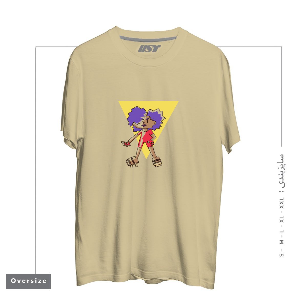 طرح DEBRA 'THUNDER' WATKINS تیشرت اورسایزرنگ نخودی