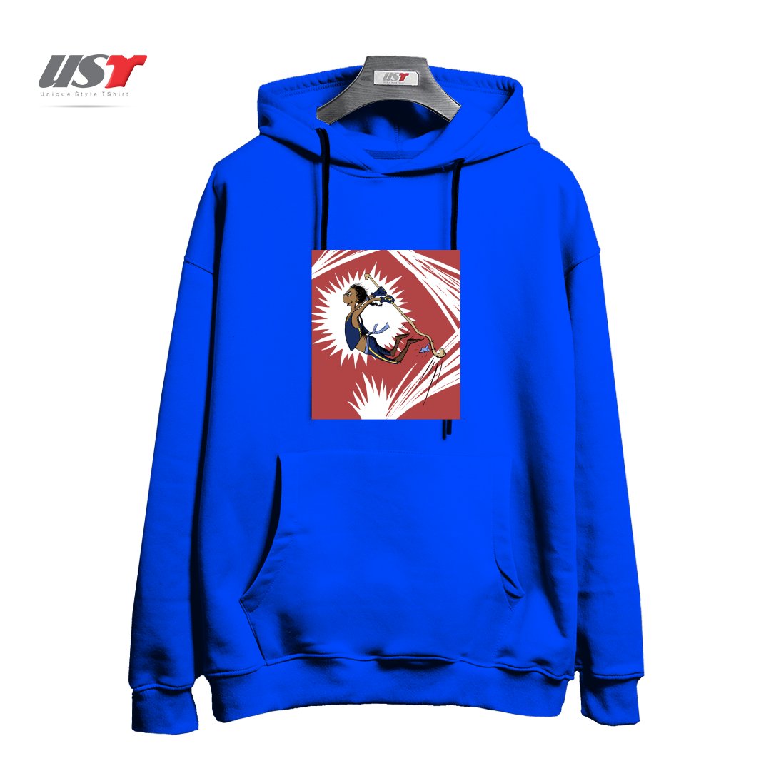 طرح DOPE MONK STUFF هودی اورسایزرنگ آبی شالی