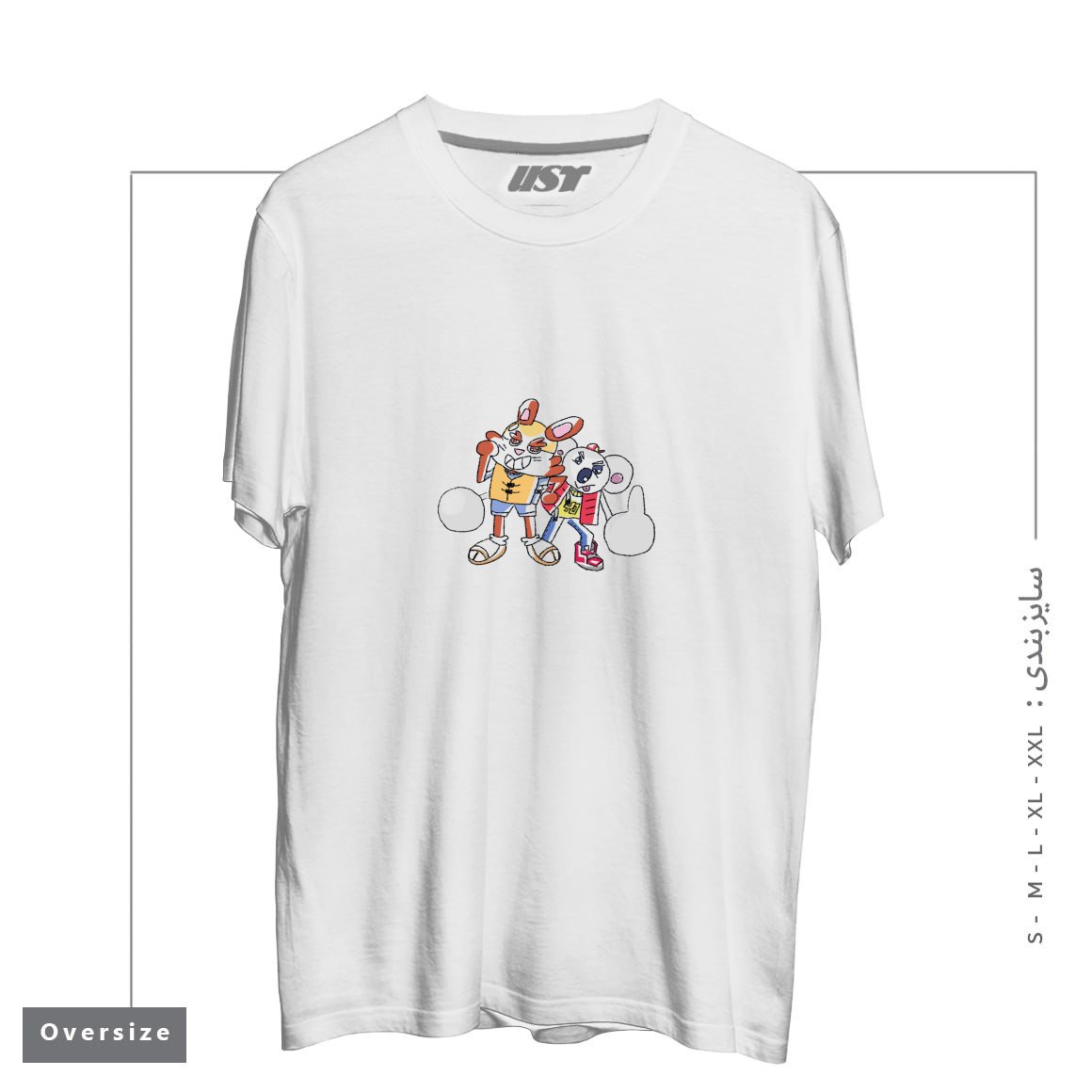 تیشرت اورسایز طرح EVAN & KEVIN