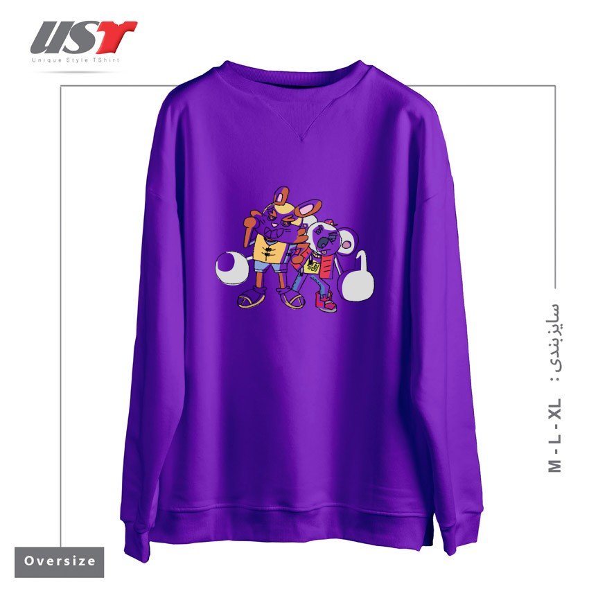 سوییشرت اورسایز طرح EVAN & KEVIN