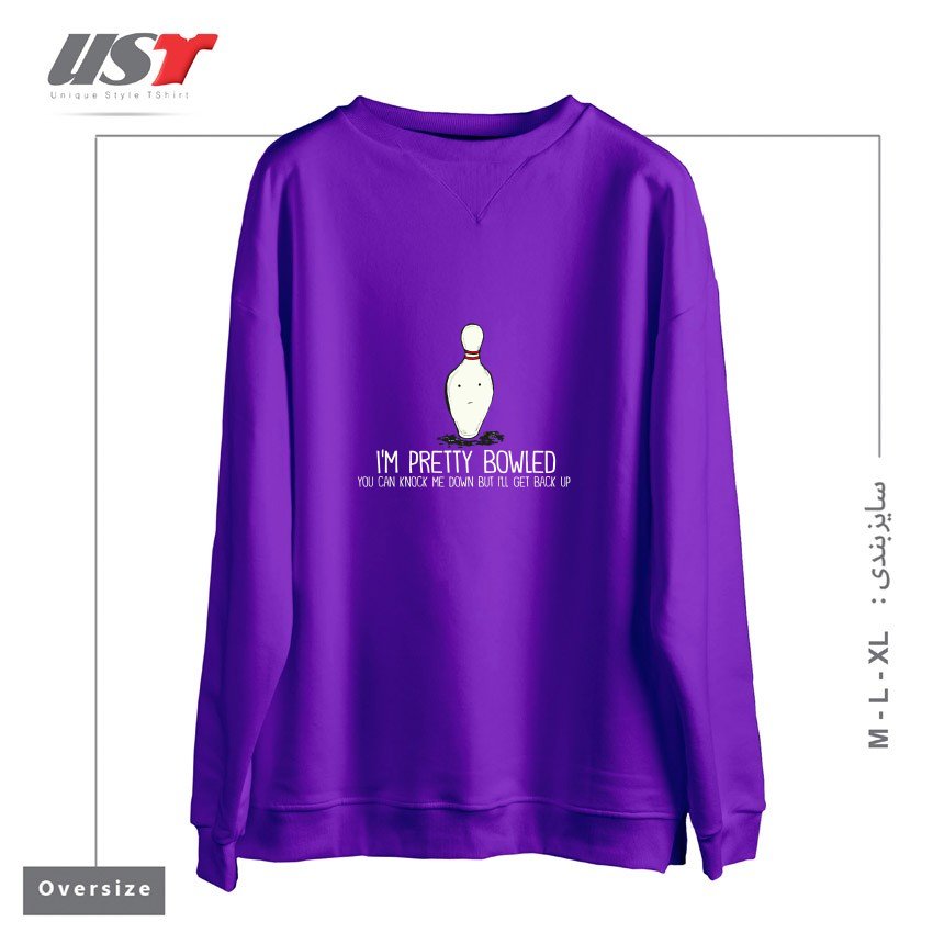 سوییشرت اورسایز طرح I'M PRETTY BOWLED (PUN)
