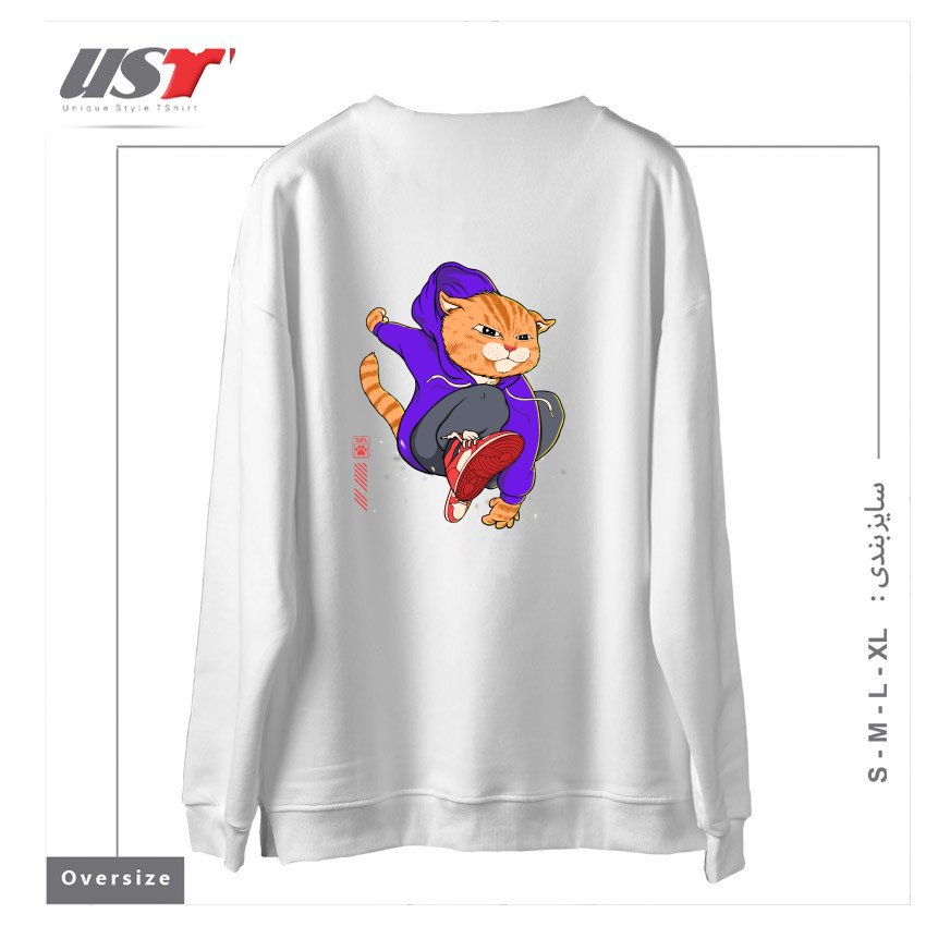 طرح PURRKOUR DOWNTOWN سوییشرت اورسایزرنگ سفید
