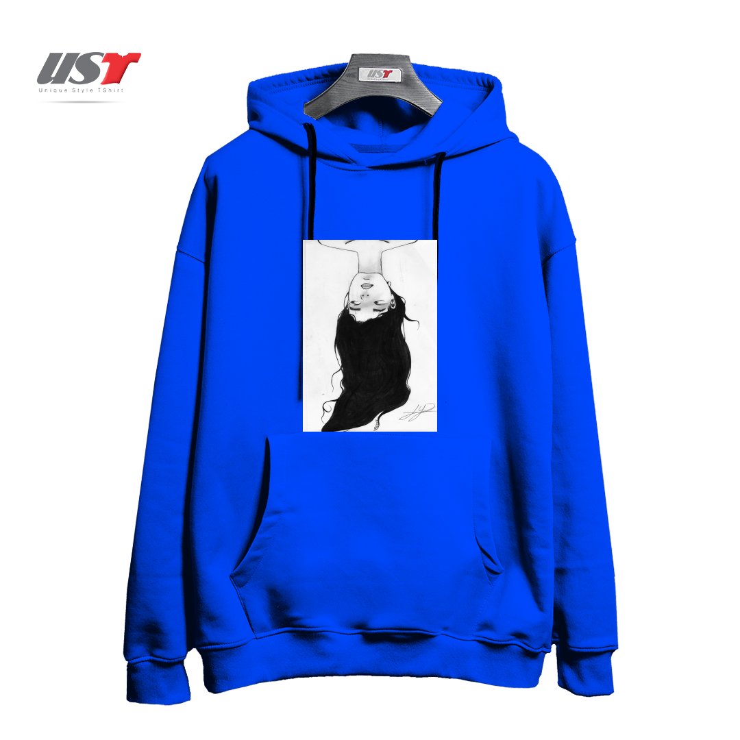 طرح WATER هودی اورسایزرنگ آبی شالی