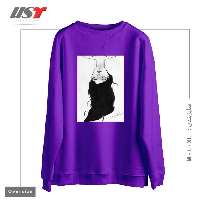 سوییشرت اورسایز طرح WATER