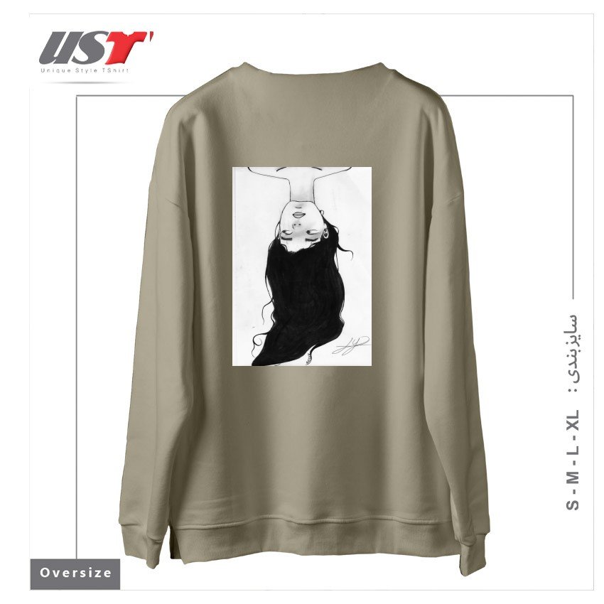 طرح WATER سوییشرت اورسایزرنگ نخودی