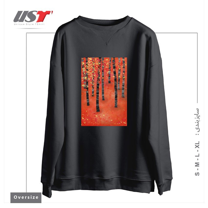 سوییشرت اورسایز طرح BIRCH FOREST