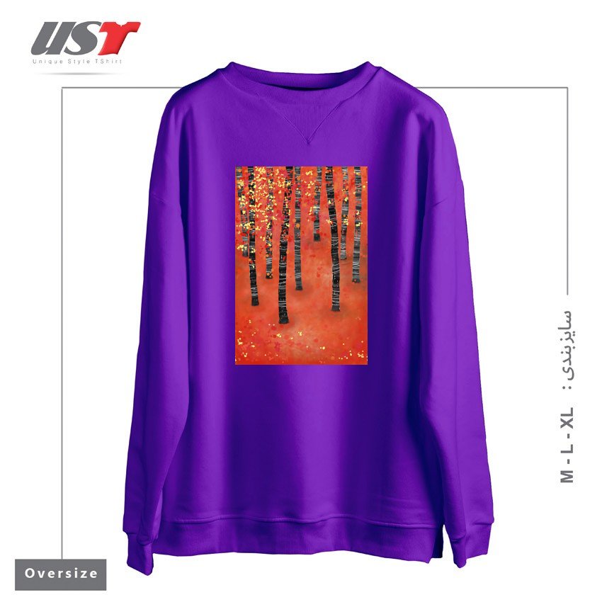 طرح BIRCH FOREST سوییشرت اورسایزرنگ بنفش