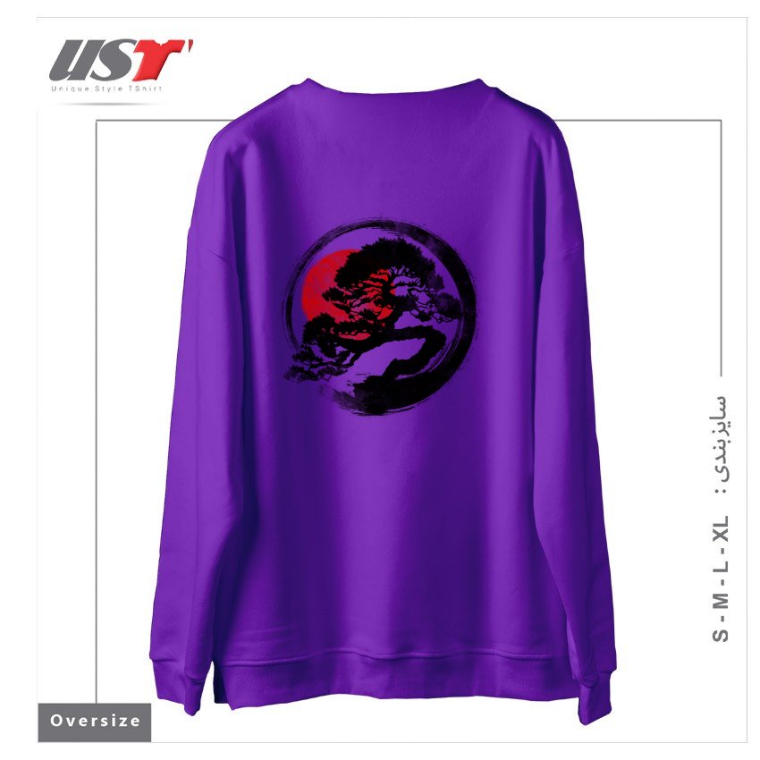 طرح BONSAI STROKE سوییشرت اورسایزرنگ بنفش
