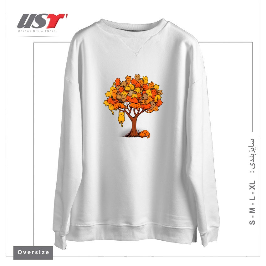 سوییشرت اورسایز طرح CAT TREE