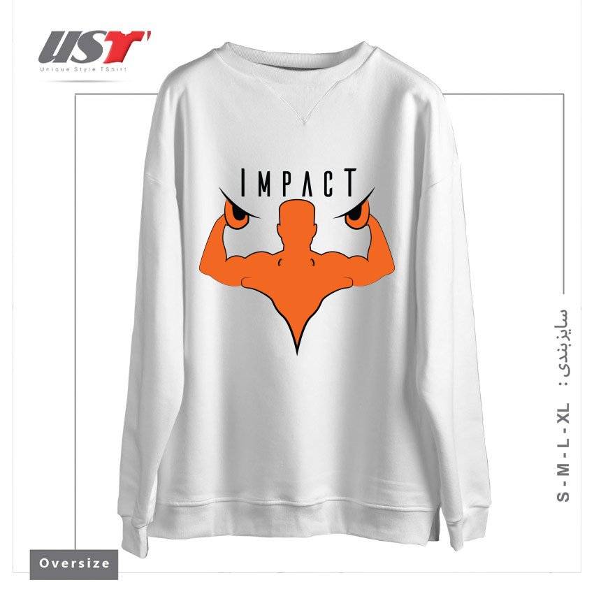 سوییشرت اورسایز طرح IMPACT