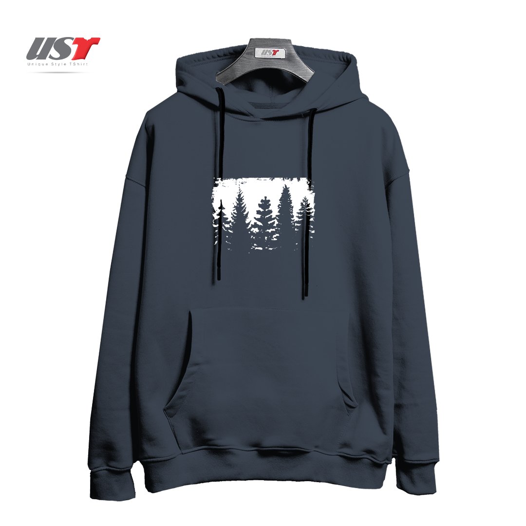 طرح FOREST SILHOUETTE هودی اورسایزرنگ دودی