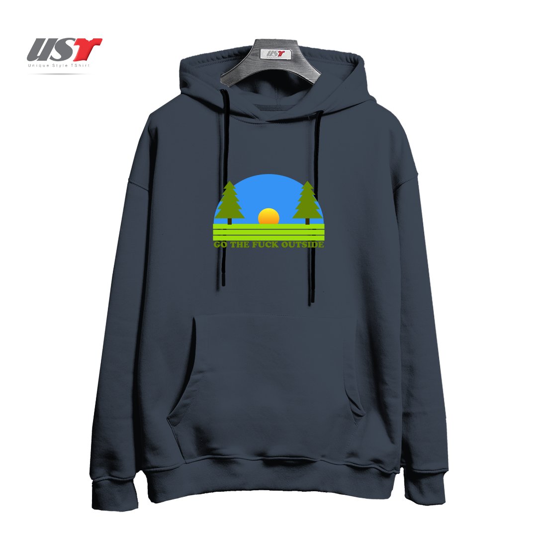 طرح GO THE FUCK OUTSIDE هودی اورسایزرنگ دودی