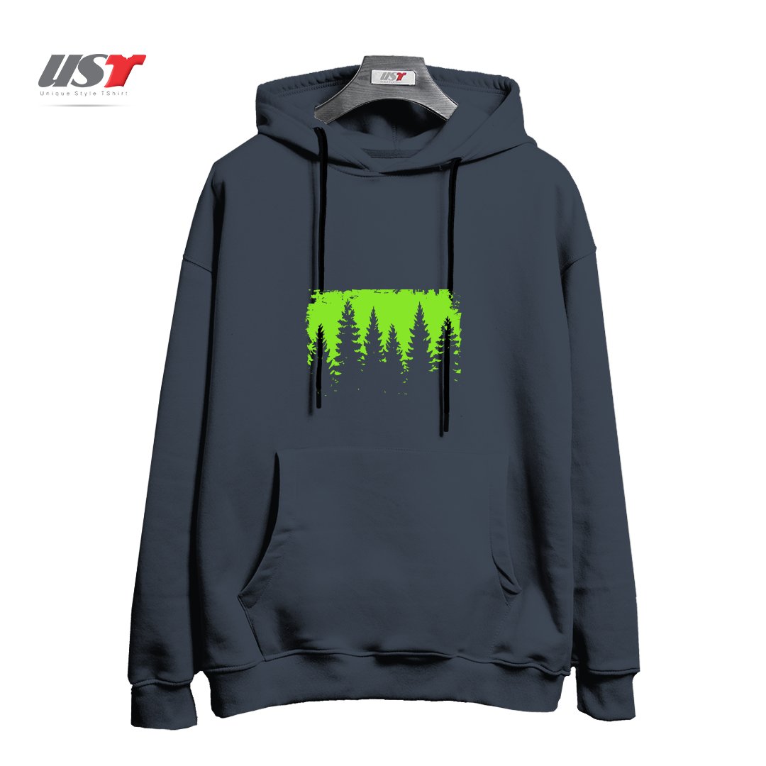 طرح GREEN FOREST ILLUSTRATION هودی اورسایزرنگ دودی