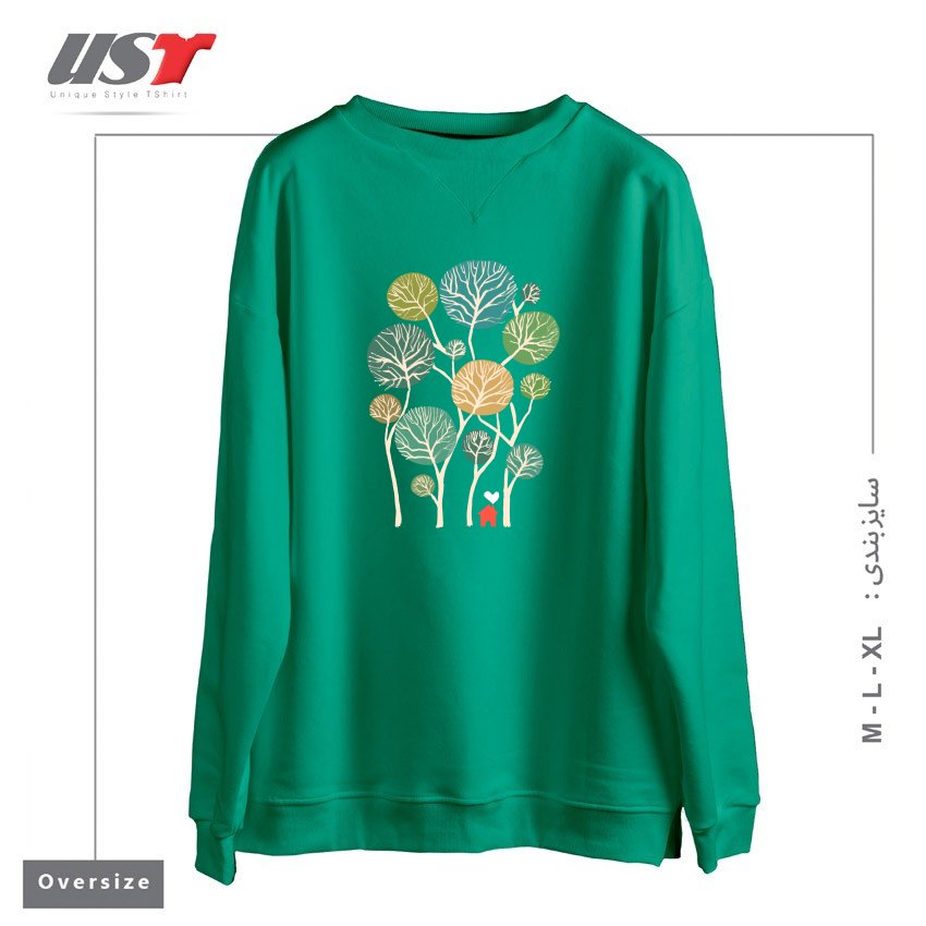 طرح HERMITAGE سوییشرت اورسایزرنگ سبز سدری