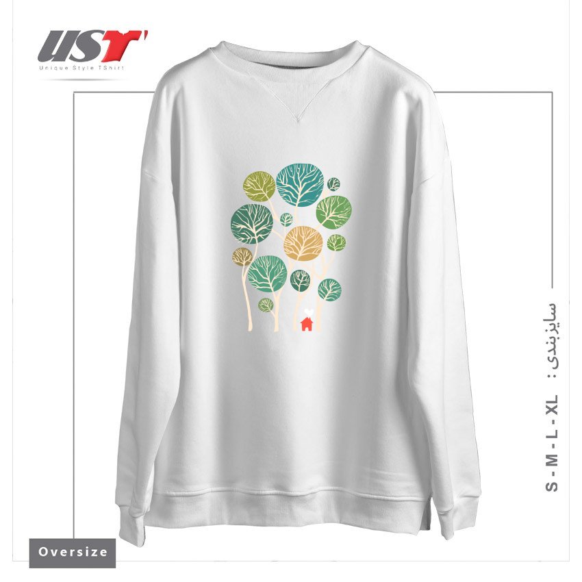 طرح HERMITAGE سوییشرت اورسایزرنگ سفید