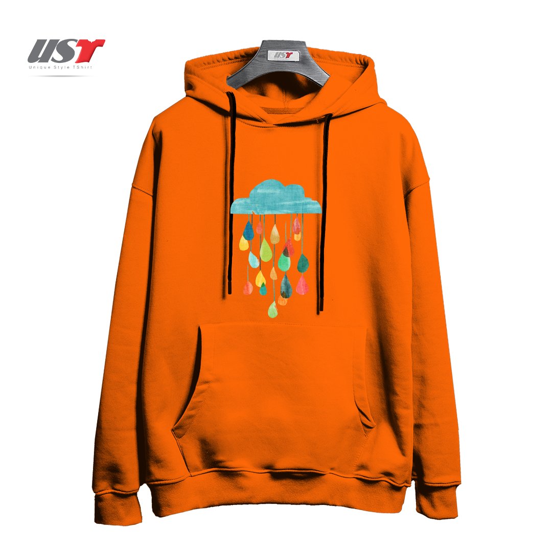 هودی اورسایز طرح IT IS RAINING RAINBOW