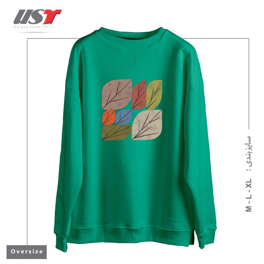 سوییشرت اورسایز طرح LEAF GRID