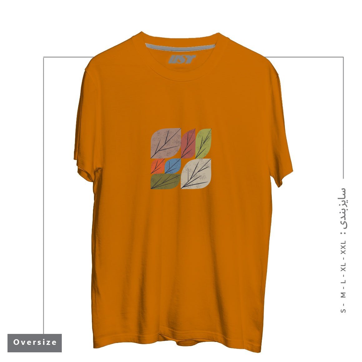 طرح LEAF GRID تیشرت اورسایزرنگ پرتغالی