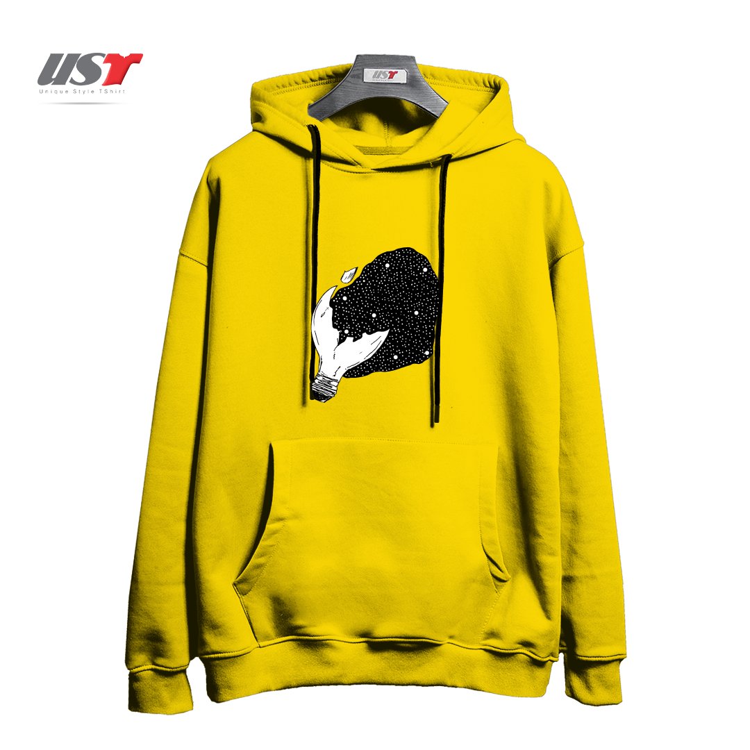 طرح INJURED هودی اورسایزرنگ زرد