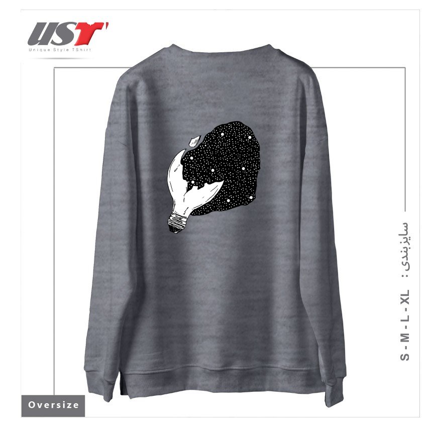 طرح INJURED سوییشرت اورسایزرنگ طوسی ملانژ