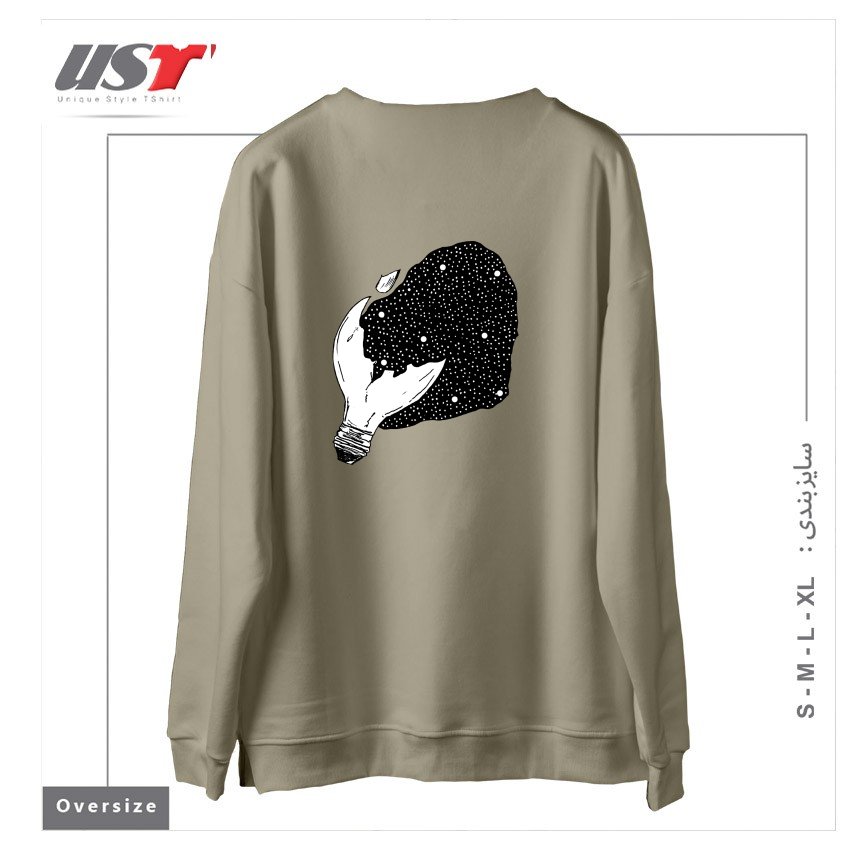 طرح INJURED سوییشرت اورسایزرنگ نخودی