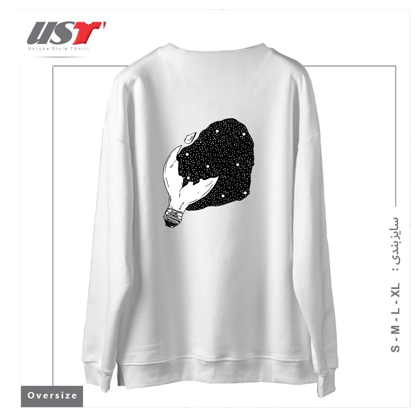 طرح INJURED سوییشرت اورسایزرنگ سفید