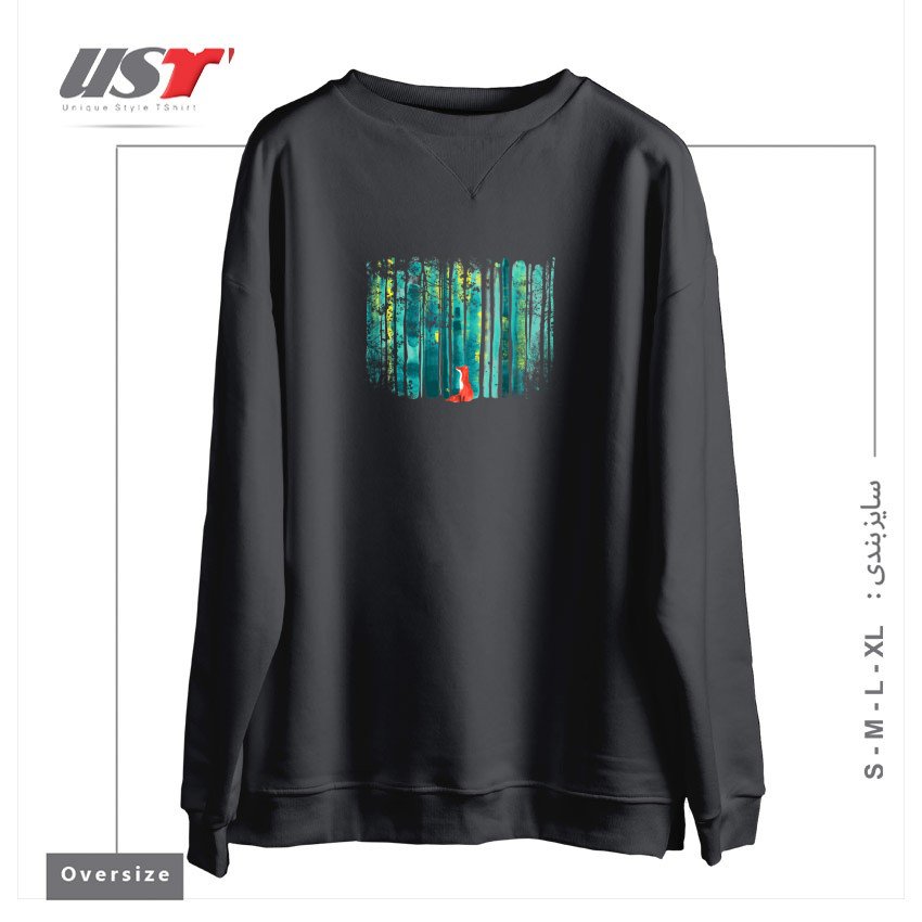 سوییشرت اورسایز طرح LONE FOX