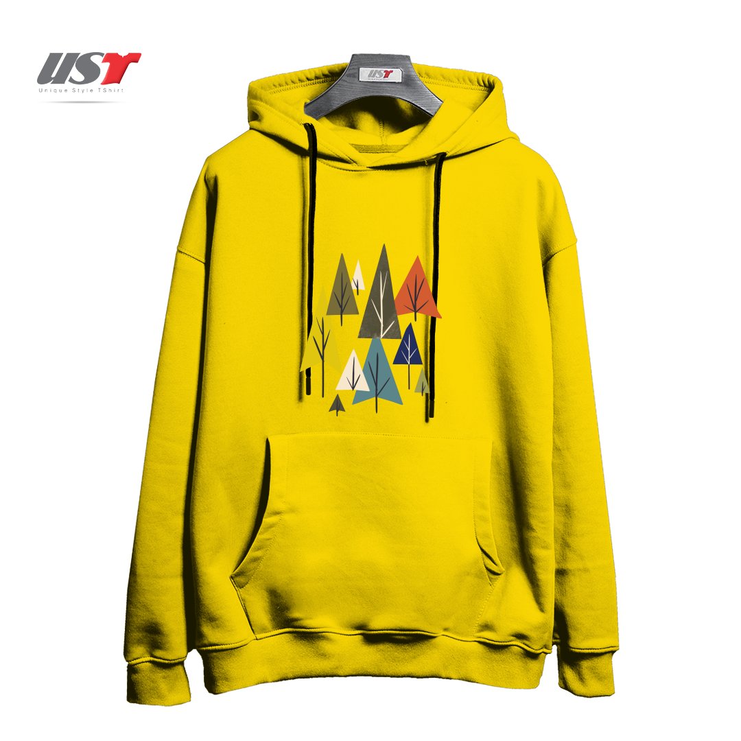 طرح MULTICOLOR PINES هودی اورسایزرنگ زرد