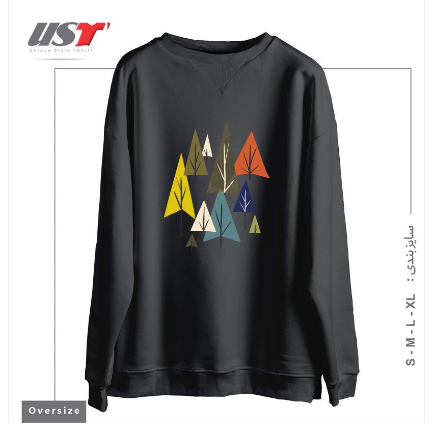 سوییشرت اورسایز طرح MULTICOLOR PINES