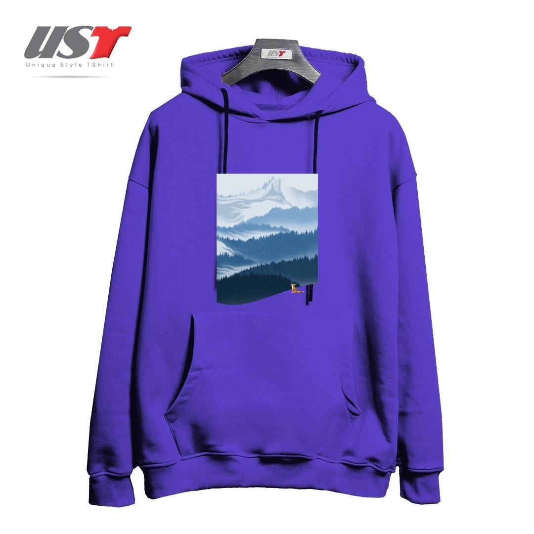 طرح MOUNTAIN SPIRIT هودی اورسایزرنگ بنفش