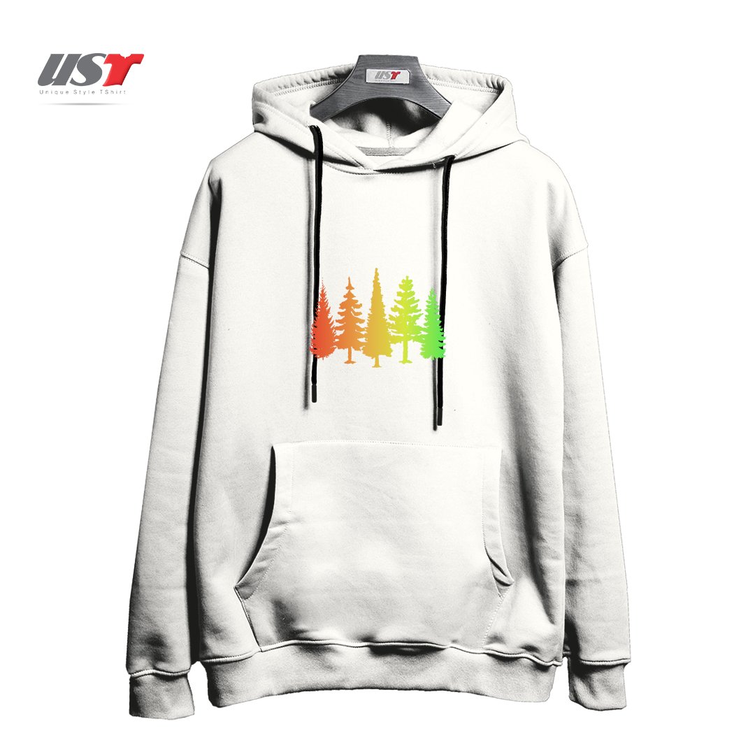 طرح NATURE IS AWESOME هودی اورسایزرنگ سفید